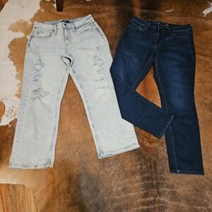 Edgerly Old Navy Denim Jeans 10 Petite Short Cropped Ankle Dark Light Wash